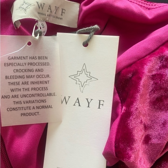 Wayf Crushed Velvet Magenta Mini Dress - Picture 9 of 11